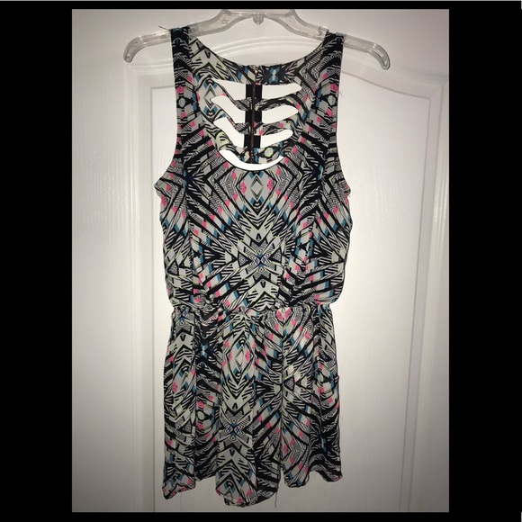 Xhilaration Pants - Colorful romper with a cute zipper on the back!